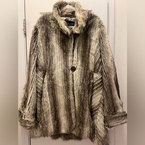 Women’s large faux fur swing coat